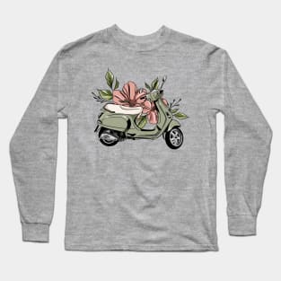 Flower Vespa Long Sleeve T-Shirt